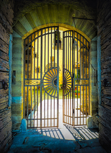 Italian Tuscan Door Shadow Silhouette