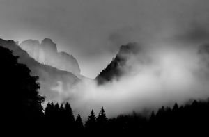 Majestic Dolomite Night Silhouette Lighting