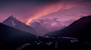Forno di Zoldo Panorama at Sunset
