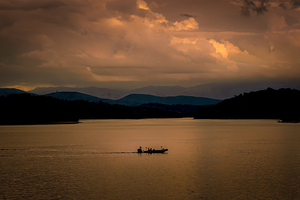 Smoky Mountains Douglas Lake  Sunset Silhouette