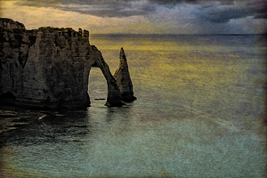 Etretat Arch at sunset
