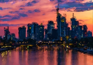 Frankfurt Germany Skyline Abstract