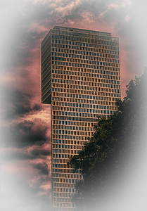 Frankfurt One Skyscraper Sunset