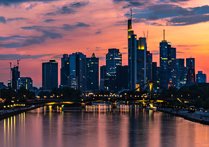 Frankfurt Germany Skyline Sunset 