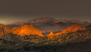 Garden of the Gods Pikes Peak Sunset