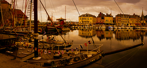 Honfleur Harbor in Sepia Panorama