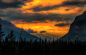 Icefields Parkway Sunset Silhouettes