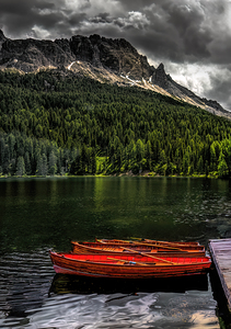 Three Canoes at Lake Misurina