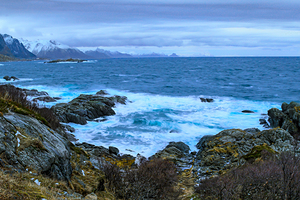 Lofoten Rocky Coastline Winter Storms