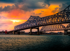 Morgan City Louisiana Bridge Sunset