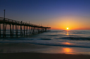 North Carolina Nags Head Pier Sunrise Reflections