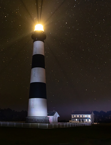 North Carolina Lighthouse Light Rays Vertical