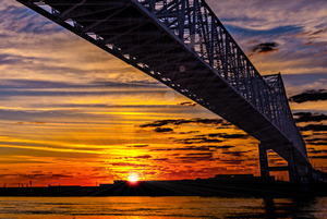 New Orleans Up River Sunset