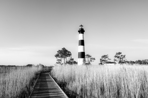 North Carolina Lighthouse in Black and White