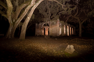 Old Sheldon Church at Night