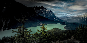Canadian Rocky Mountains Peyto Lake Sunset