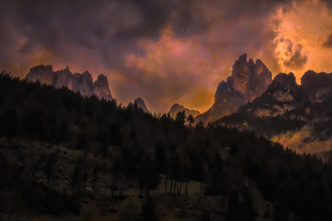 Possa di Fassa Sunset in the Italian Dolomite Mountains