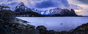 Lofoten Reine Coastal Cityscape Panorama