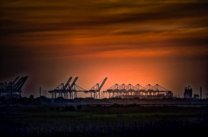 Savannah Shipyard at Sunset