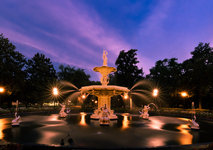 Savannah Sunset Forsyth Park Fountain