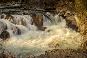 Smoky Mountains Little River Waterfall at Sunset
