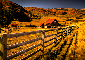 Snowmass Colorado Barn and Flag