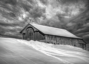 Swiss Hilltop Barn in Winter