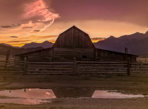 Teton Moulton Barn Sunset