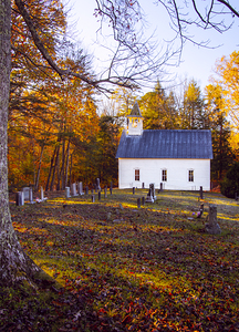 Cades Cove Church Sunrise Sunbeams