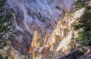 Yellowstone Cliff Walls at Sunset