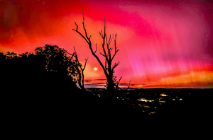 Blue Ridge Parkway Sunset Aurora Silhouettes