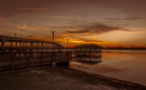 Ormond Beach Bridge Sunset Reflections