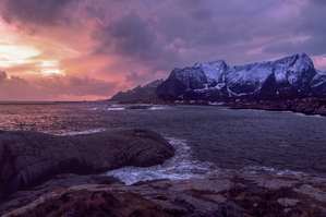 Lofoten Islands Coastal Sunset in Norway