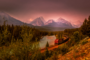 Morants Curve Train at Sunset