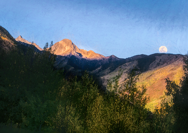 Colorado Snowmass Mountain Backroad Moon