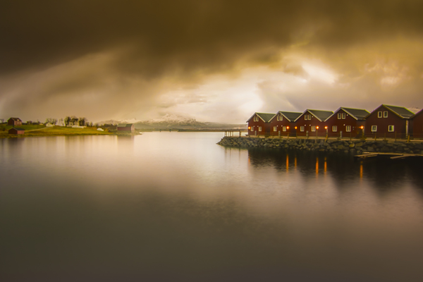 Lofoten Tind Moskenes Rorbuer Print