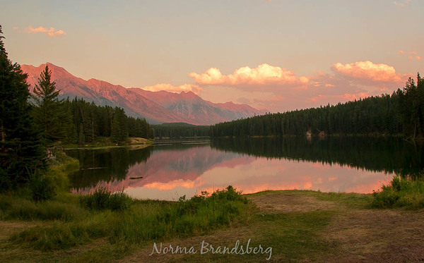 Banff Alberta Canada pond mountains Print