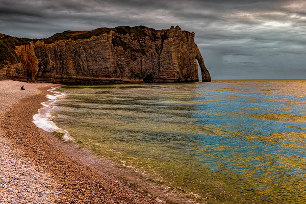 Etretat Cliffs Beach Front Print