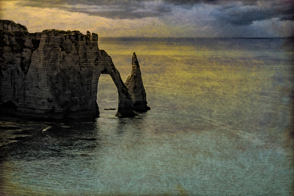 Etretat Arch at sunset