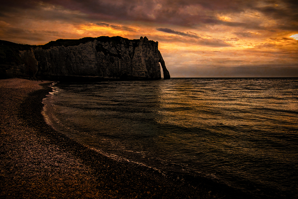 Etretat Cliff Sunset Print