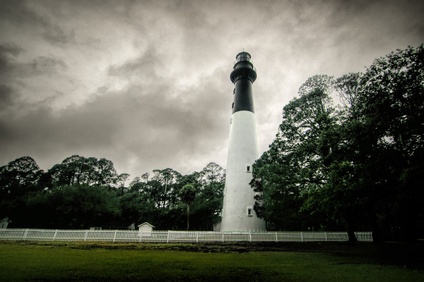 Hunting Island Lighthouse Hurricane Coming Print