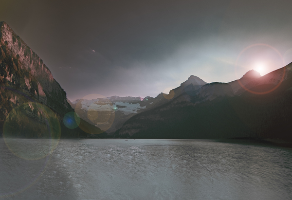 Canadian Banff Lake Louise Sunset Glow Print