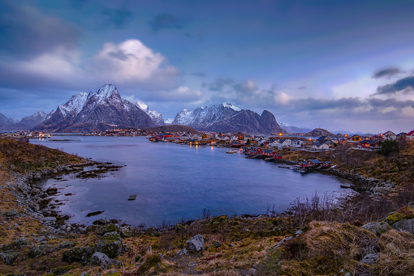 Lofoten Reine Water Mountain Landscape Print