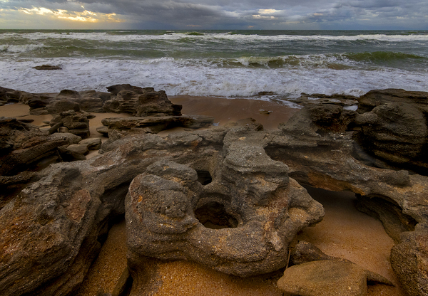 Palm Coast Rocks Sunset Print