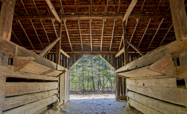 Smoky Mountains Cades Cove Barn Interior Print