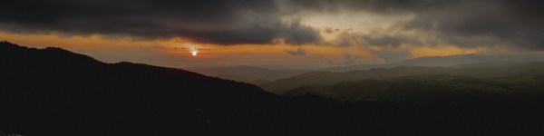 Costa Rica San Ramon Sunset Panorama  Print