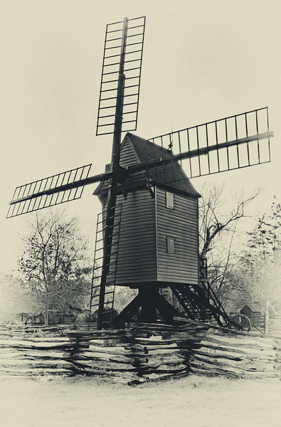 Williamsburg Windmill in Sepia Print