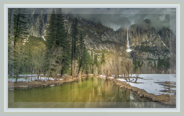 Bordered Yosemite Tunnel View Print