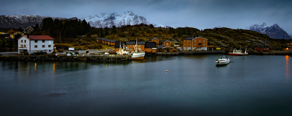 Lofoten Harbor Winter Rest Print