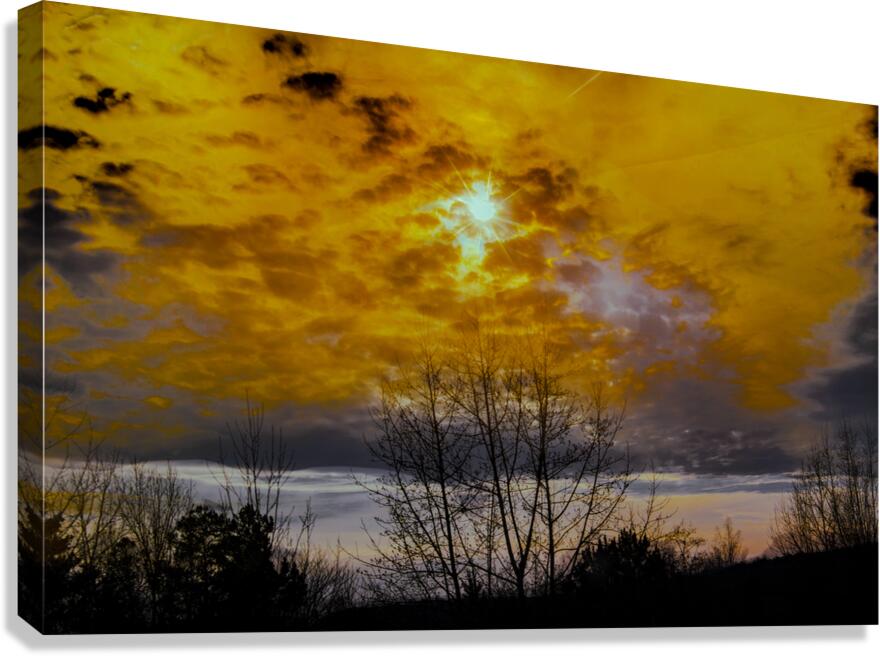Winter Weather Fire in the Sky Canvas Print